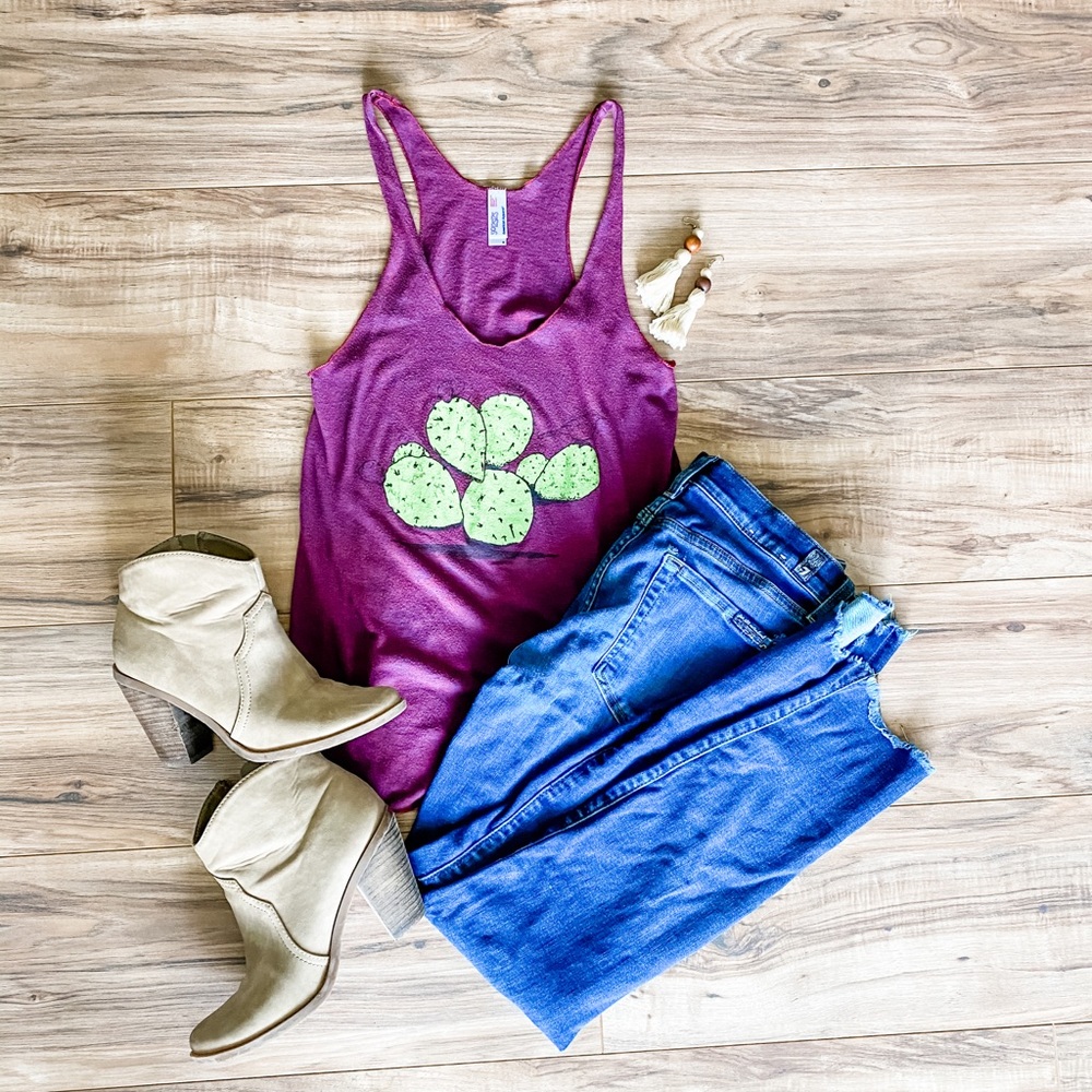 Cactus racer back tank top